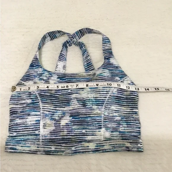 Lululemon Pure Practice Sports Bra Blurry Belle Multi Sea Mist size 6 - Picture 4 of 7
